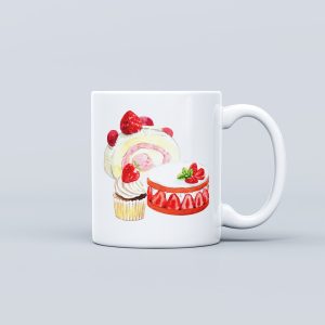 Dessert Theme Ceramic Mug - Strawberry Cake